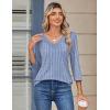 image:imageZeagoo 34 Length Sleeve Womens Tops V Neck Shirt Dressy Casual Blouse Basic Tshirts 2026 Fashion Clothing S2XLTz273