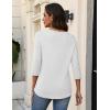 image:imageZeagoo 34 Length Sleeve Womens Tops V Neck Shirt Dressy Casual Blouse Basic Tshirts 2026 Fashion Clothing S2XLWhite