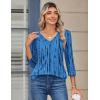 image:imageZeagoo 34 Length Sleeve Womens Tops V Neck Shirt Dressy Casual Blouse Basic Tshirts 2026 Fashion Clothing S2XLZr459