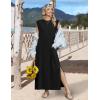 image:imageZeagoo Summer Dresses for Women 2026 Black Long Maxi Sundresses Loose Split WrinkleFree Beach Travel Vacation ClothesA01black
