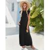 image:imageZeagoo Summer Dresses for Women 2026 Black Long Maxi Sundresses Loose Split WrinkleFree Beach Travel Vacation ClothesA01black