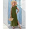 image:imageZeagoo Summer Dresses for Women 2026 Black Long Maxi Sundresses Loose Split WrinkleFree Beach Travel Vacation ClothesA03green
