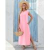 image:imageZeagoo Summer Dresses for Women 2026 Black Long Maxi Sundresses Loose Split WrinkleFree Beach Travel Vacation ClothesLight Rose