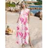 image:imageZeagoo Summer Dresses for Women 2026 Black Long Maxi Sundresses Loose Split WrinkleFree Beach Travel Vacation ClothesPink Marble Pattern