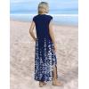 image:imageZeagoo Summer Dresses for Women 2026 Black Long Maxi Sundresses Loose Split WrinkleFree Beach Travel Vacation ClothesSf119