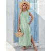 image:imageZeagoo Summer Dresses for Women 2026 Black Long Maxi Sundresses Loose Split WrinkleFree Beach Travel Vacation ClothesWf25
