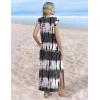 image:imageZeagoo Summer Dresses for Women 2026 Black Long Maxi Sundresses Loose Split WrinkleFree Beach Travel Vacation ClothesZr231