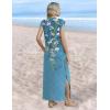 image:imageZeagoo Summer Dresses for Women 2026 Black Long Maxi Sundresses Loose Split WrinkleFree Beach Travel Vacation ClothesZw89