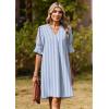 image:imageZeagoo Summer Dresses for Women 2026 V Neck Ruffle Sleeve Casual Shift Dress Hawaiian Sundress Beach Vacation ClothesA01blue and White Stripes