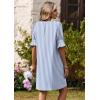 image:imageZeagoo Summer Dresses for Women 2026 V Neck Ruffle Sleeve Casual Shift Dress Hawaiian Sundress Beach Vacation ClothesA01blue and White Stripes