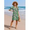 image:imageZeagoo Summer Dresses for Women 2026 V Neck Ruffle Sleeve Casual Shift Dress Hawaiian Sundress Beach Vacation ClothesA01green Floral