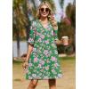image:imageZeagoo Summer Dresses for Women 2026 V Neck Ruffle Sleeve Casual Shift Dress Hawaiian Sundress Beach Vacation ClothesA01green Floral