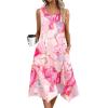 image:imageZeagoo Womens Casual Dress for Summer Tank Dress Loose Flowy Beach Dress with Pockets Hankerchief Flare Midi Sundress 202601 Apink