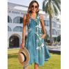 image:imageZeagoo Womens Casual Dress for Summer Tank Dress Loose Flowy Beach Dress with Pockets Hankerchief Flare Midi Sundress 202601 Blue