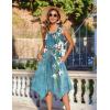 image:imageZeagoo Womens Casual Dress for Summer Tank Dress Loose Flowy Beach Dress with Pockets Hankerchief Flare Midi Sundress 202601 Blue