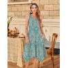 image:imageZeagoo Womens Casual Dress for Summer Tank Dress Loose Flowy Beach Dress with Pockets Hankerchief Flare Midi Sundress 202601 Green