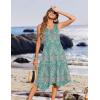 image:imageZeagoo Womens Casual Dress for Summer Tank Dress Loose Flowy Beach Dress with Pockets Hankerchief Flare Midi Sundress 202601 Green