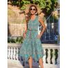 image:imageZeagoo Womens Casual Dress for Summer Tank Dress Loose Flowy Beach Dress with Pockets Hankerchief Flare Midi Sundress 202601 Green