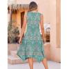 image:imageZeagoo Womens Casual Dress for Summer Tank Dress Loose Flowy Beach Dress with Pockets Hankerchief Flare Midi Sundress 202601 Green