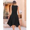 image:imageZeagoo Womens Casual Dress for Summer Tank Dress Loose Flowy Beach Dress with Pockets Hankerchief Flare Midi Sundress 202602 Black