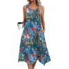 image:imageZeagoo Womens Casual Dress for Summer Tank Dress Loose Flowy Beach Dress with Pockets Hankerchief Flare Midi Sundress 202602 Blue