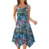 image:imageZeagoo Womens Casual Dress for Summer Tank Dress Loose Flowy Beach Dress with Pockets Hankerchief Flare Midi Sundress 202602 Blue
