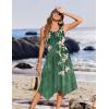 image:imageZeagoo Womens Casual Dress for Summer Tank Dress Loose Flowy Beach Dress with Pockets Hankerchief Flare Midi Sundress 202602 Green
