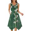 image:imageZeagoo Womens Casual Dress for Summer Tank Dress Loose Flowy Beach Dress with Pockets Hankerchief Flare Midi Sundress 202602 Green
