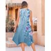 image:imageZeagoo Womens Casual Dress for Summer Tank Dress Loose Flowy Beach Dress with Pockets Hankerchief Flare Midi Sundress 202603 Blue