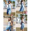 image:imageZeagoo Womens Casual Dress for Summer Tank Dress Loose Flowy Beach Dress with Pockets Hankerchief Flare Midi Sundress 202603 Blue