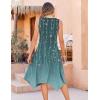 image:imageZeagoo Womens Casual Dress for Summer Tank Dress Loose Flowy Beach Dress with Pockets Hankerchief Flare Midi Sundress 202603 Green