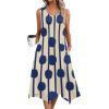 image:imageZeagoo Womens Casual Dress for Summer Tank Dress Loose Flowy Beach Dress with Pockets Hankerchief Flare Midi Sundress 2026Apricot