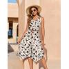 image:imageZeagoo Womens Casual Dress for Summer Tank Dress Loose Flowy Beach Dress with Pockets Hankerchief Flare Midi Sundress 2026Beige Sf239