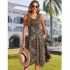 image:imageZeagoo Womens Casual Dress for Summer Tank Dress Loose Flowy Beach Dress with Pockets Hankerchief Flare Midi Sundress 2026Brown Mz721
