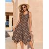 image:imageZeagoo Womens Casual Dress for Summer Tank Dress Loose Flowy Beach Dress with Pockets Hankerchief Flare Midi Sundress 2026Brown Xh267