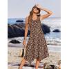 image:imageZeagoo Womens Casual Dress for Summer Tank Dress Loose Flowy Beach Dress with Pockets Hankerchief Flare Midi Sundress 2026Brown Xh267