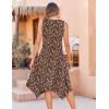 image:imageZeagoo Womens Casual Dress for Summer Tank Dress Loose Flowy Beach Dress with Pockets Hankerchief Flare Midi Sundress 2026Brown Xh267