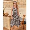 image:imageZeagoo Womens Casual Dress for Summer Tank Dress Loose Flowy Beach Dress with Pockets Hankerchief Flare Midi Sundress 2026Brown Xh531