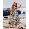 image:imageZeagoo Womens Casual Dress for Summer Tank Dress Loose Flowy Beach Dress with Pockets Hankerchief Flare Midi Sundress 2026Brown Xh531