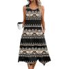 image:imageZeagoo Womens Casual Dress for Summer Tank Dress Loose Flowy Beach Dress with Pockets Hankerchief Flare Midi Sundress 2026Ethnic Print