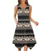 image:imageZeagoo Womens Casual Dress for Summer Tank Dress Loose Flowy Beach Dress with Pockets Hankerchief Flare Midi Sundress 2026Ethnic Print