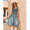 image:imageZeagoo Womens Casual Dress for Summer Tank Dress Loose Flowy Beach Dress with Pockets Hankerchief Flare Midi Sundress 2026Gray Green