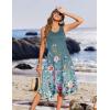 image:imageZeagoo Womens Casual Dress for Summer Tank Dress Loose Flowy Beach Dress with Pockets Hankerchief Flare Midi Sundress 2026Gray Green
