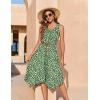 image:imageZeagoo Womens Casual Dress for Summer Tank Dress Loose Flowy Beach Dress with Pockets Hankerchief Flare Midi Sundress 2026Green Jh560