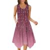 image:imageZeagoo Womens Casual Dress for Summer Tank Dress Loose Flowy Beach Dress with Pockets Hankerchief Flare Midi Sundress 2026Purple Print