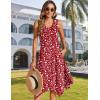image:imageZeagoo Womens Casual Dress for Summer Tank Dress Loose Flowy Beach Dress with Pockets Hankerchief Flare Midi Sundress 2026Red Xh268