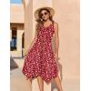 image:imageZeagoo Womens Casual Dress for Summer Tank Dress Loose Flowy Beach Dress with Pockets Hankerchief Flare Midi Sundress 2026Red Xh268