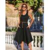 image:imageZeagoo Womens Casual Dress for Summer Tank Dress Loose Flowy Beach Dress with Pockets Hankerchief Flare Midi Sundress 2026Solid Black