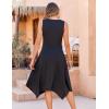 image:imageZeagoo Womens Casual Dress for Summer Tank Dress Loose Flowy Beach Dress with Pockets Hankerchief Flare Midi Sundress 2026Solid Black