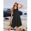 image:imageZeagoo Womens Casual Dress for Summer Tank Dress Loose Flowy Beach Dress with Pockets Hankerchief Flare Midi Sundress 2026Solid Black
